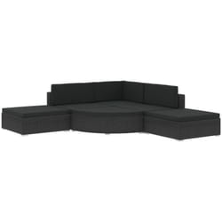 Vidaxl - Salon de jardin 6 pcs avec coussins Résine tressée Noir