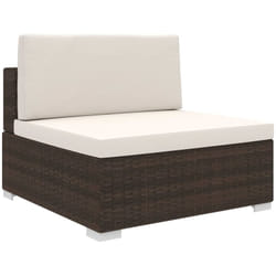 Vidaxl - Siège central sectionnel 1 pc et coussins Résine tressée Marron