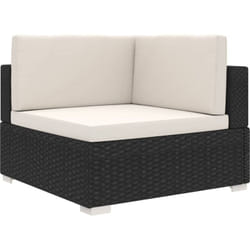 Vidaxl - Chaise d'angle 1 pc et coussins Résine tressée Noir