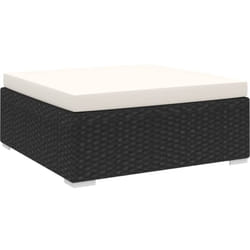 Vidaxl - Repose-pied sectionnel 1 pc avec coussin Résine tressée Noir