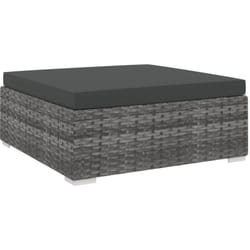 vidaXL Repose-pied sectionnel 1 pc avec coussin Résine tressée Gris - TU