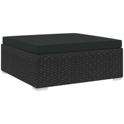 Vidaxl - Repose-pied sectionnel 1 pc avec coussin Résine tressée Noir