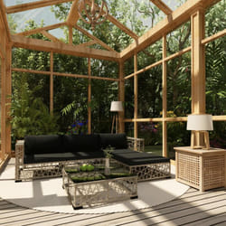 Vidaxl - Salon de jardin 5 pcs avec coussins Résine tressée Gris