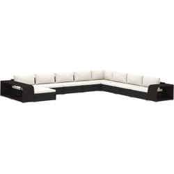 Vidaxl - Salon de jardin 11 pcs avec coussins Résine tressée Noir