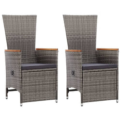 VidaXL 46045 chaise d'extérieur Terrace Siège rembourré Bois d'acacia, Polyuréthane, Acier Gris