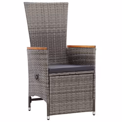 VidaXL 46045 chaise d'extérieur Terrace Siège rembourré Bois d'acacia, Polyuréthane, Acier Gris