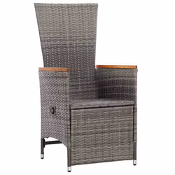 VidaXL 46045 chaise d'extérieur Terrace Siège rembourré Bois d'acacia, Polyuréthane, Acier Gris