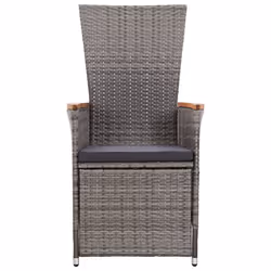 VidaXL 46045 chaise d'extérieur Terrace Siège rembourré Bois d'acacia, Polyuréthane, Acier Gris - Vue supplémentaire 4