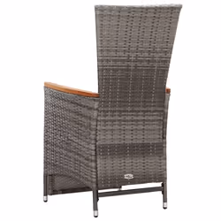 VidaXL 46045 chaise d'extérieur Terrace Siège rembourré Bois d'acacia, Polyuréthane, Acier Gris - Vue supplémentaire 7
