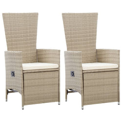 VidaXL 46046 chaise d'extérieur Terrace Siège rembourré Polyuréthane, Acier Crème, Blanc
