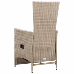 VidaXL 46046 chaise d'extérieur Terrace Siège rembourré Polyuréthane, Acier Crème, Blanc - Vue supplémentaire 4