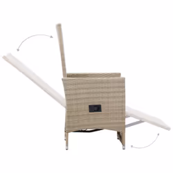 VidaXL 46046 chaise d'extérieur Terrace Siège rembourré Polyuréthane, Acier Crème, Blanc - Vue supplémentaire 6