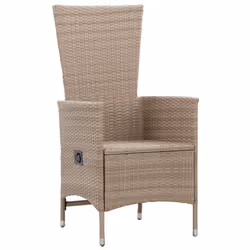 VidaXL 46063 chaise d'extérieur Terrace Siège rembourré Polyuréthane, Acier Crème, Blanc