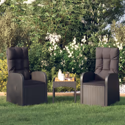 VidaXL 46065 chaise d'extérieur Terrace Siège rembourré Polyuréthane, Acier Noir