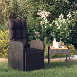 VidaXL 46066 chaise d'extérieur Terrace Siège rembourré Polyuréthane, Acier Noir