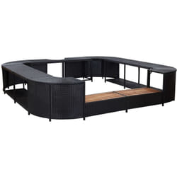 Vidaxl - Cadre de spa carré Noir 268x268x55 cm Résine tressée