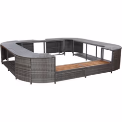 Ce cadre de spa carré élégant en résine tressée est un accessoire polyvalent pour votre spa. Il confère au spa une allure chi ...