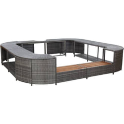 Vidaxl - Cadre de spa carré Gris 268x268x55 cm Résine tressée