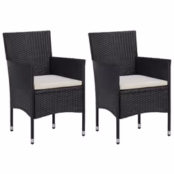 VidaXL 46179, Terrace, Siège rembourré, Polyester, Noir, 520 mm, 570 mm