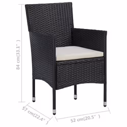 VidaXL 46179 chaise d'extérieur Terrace Siège rembourré Polyester Noir - Vue supplémentaire 8