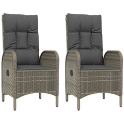 vidaXL Chaises d'extérieur lot de 2 Résine tressée Gris