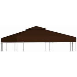 vidaXL Toile supérieure double de belvédère 310 g/m² 3x3 m Marron - TU