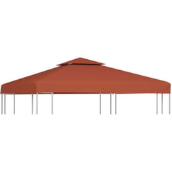 vidaXL Toile supérieure double de belvédère 310 g/m² 3x3 m Terre cuite - TU