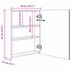 VidaXL 285115 miroir de salle de bain et armoire de rangement pour évier - Vue supplémentaire 8