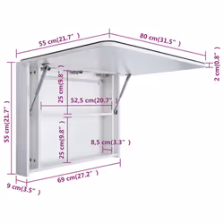 VidaXL 285120 miroir de salle de bain et armoire de rangement pour évier - Vue supplémentaire 8