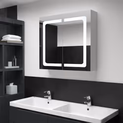 Introduisez une esthétique agréable dans votre salle de bain avec notre armoire à miroir de courtoisie LED ! Notre armoire mu ...