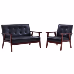 VidaXL 278395, Noir, 2 siège(s), Polyester, 1135 mm, 670 mm, 735 mm