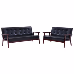 VidaXL 278396, Noir, 3 siège(s), Polyester, 1580 mm, 670 mm, 735 mm