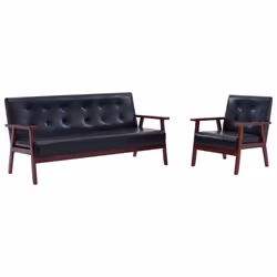 VidaXL 278397, Noir, 3 siège(s), Polyester, 1580 mm, 670 mm, 735 mm