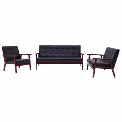 VidaXL 278398, Noir, 3 siège(s), Polyester, 1580 mm, 670 mm, 735 mm