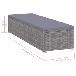 VidaXL 46220 chaise d'extérieur Linge Siège rembourré Polyuréthane, Acier Gris - Vue supplémentaire 8