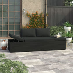 VidaXL 46224 chaise d'extérieur Linge Siège rembourré Polyuréthane, Acier Noir