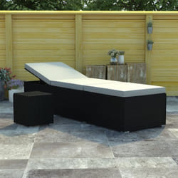 VidaXL 46225 chaise d'extérieur Linge Siège rembourré Polyuréthane, Acier Noir, Crème