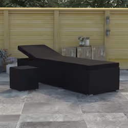VidaXL 46228 chaise d'extérieur Linge Siège rembourré Polyuréthane, Acier Noir