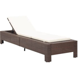vidaXL Transat avec coussin Marron Résine tressée