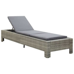 vidaXL Transat avec coussin Gris Résine tressée - TU