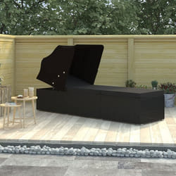 VidaXL 46249 chaise d'extérieur Linge Siège rembourré Polyuréthane, Acier Noir