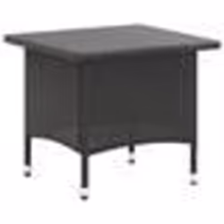 vidaXL Table à thé Noir 50x50x47 cm Résine tressée - TU