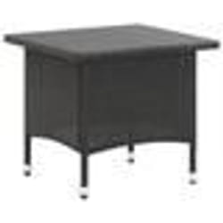 vidaXL Table à thé Noir 50x50x47 cm Résine tressée - TU