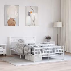 Donnez un aspect élégant et classique à votre chambre à coucher avec notre cadre de lit en métal ! Le cadre du lit possède un ...