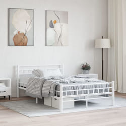 Vidaxl - Cadre de lit Blanc Métal 140 x 200 cm