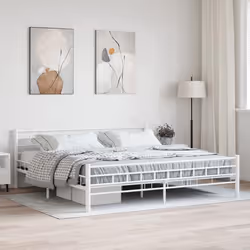 vidaXL Cadre de lit sans matelas blanc métal 180x200 cm - 180 x 200 cm