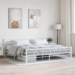 vidaXL Cadre de lit sans matelas blanc métal 180x200 cm - 180 x 200 cm