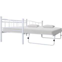 Cadre de lit blanc acier 180x200/90x200 cm Vidaxl
