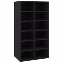 vidaXL Étagère à chaussures Noir 54x34x100,5 cm Bois d'ingénierie - TU