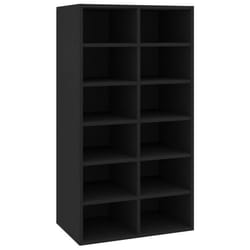 vidaXL Étagère à chaussures Noir 54x34x100,5 cm Bois d'ingénierie - TU